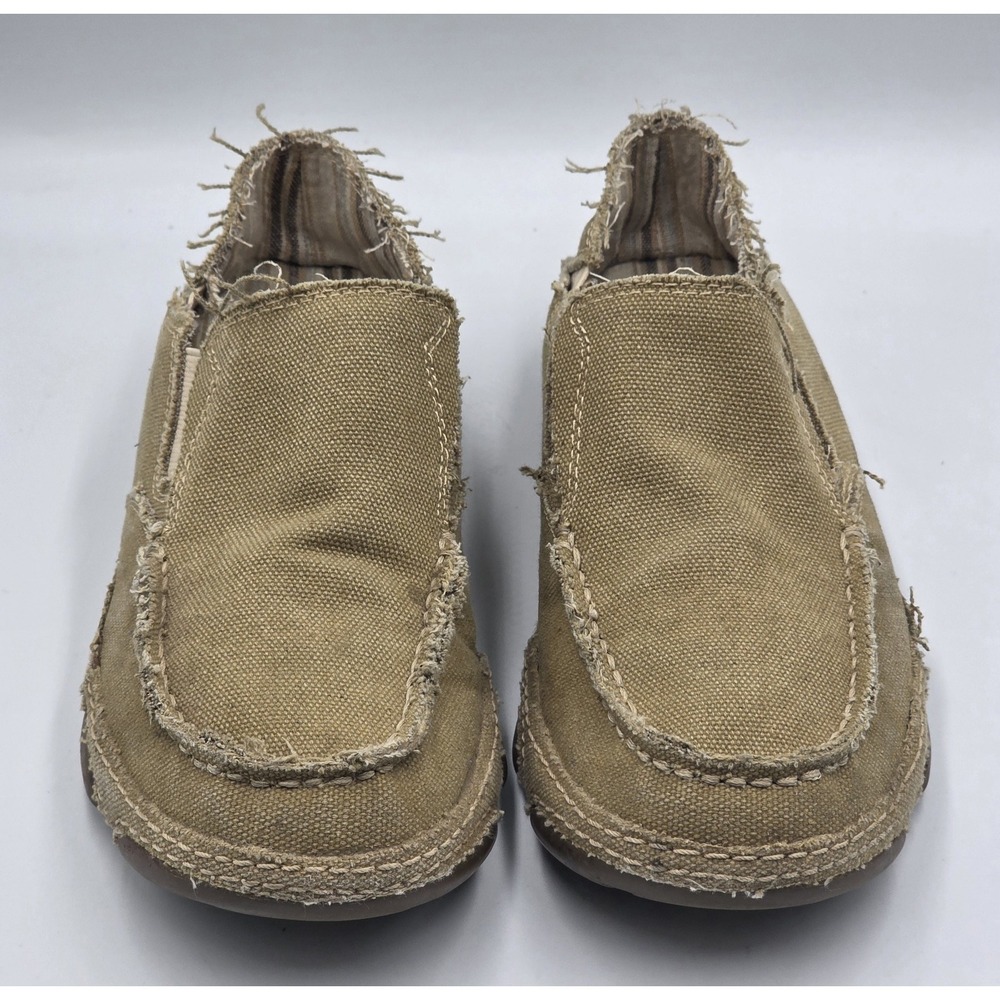Tony Lama Lindale Slip On Shoes Mens 8 Canvas Brown Casual Loafer - Picture 3 of 11
